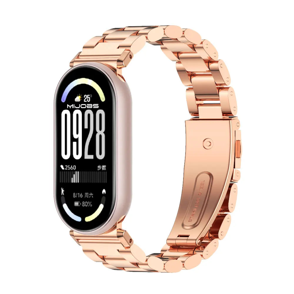 Strap for Mi Band 10 9 8 Wristband For Mi Band 9 Bracelet for Mi Band 10 Stainless Steel Watch Band for Mi Band 8 Metal Straps