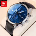 OLEVS Original Men's Watches Luxury Top Brand Leather strap Quartz Male WirstWatch Waterproof Date Business Quartz Watch for Man