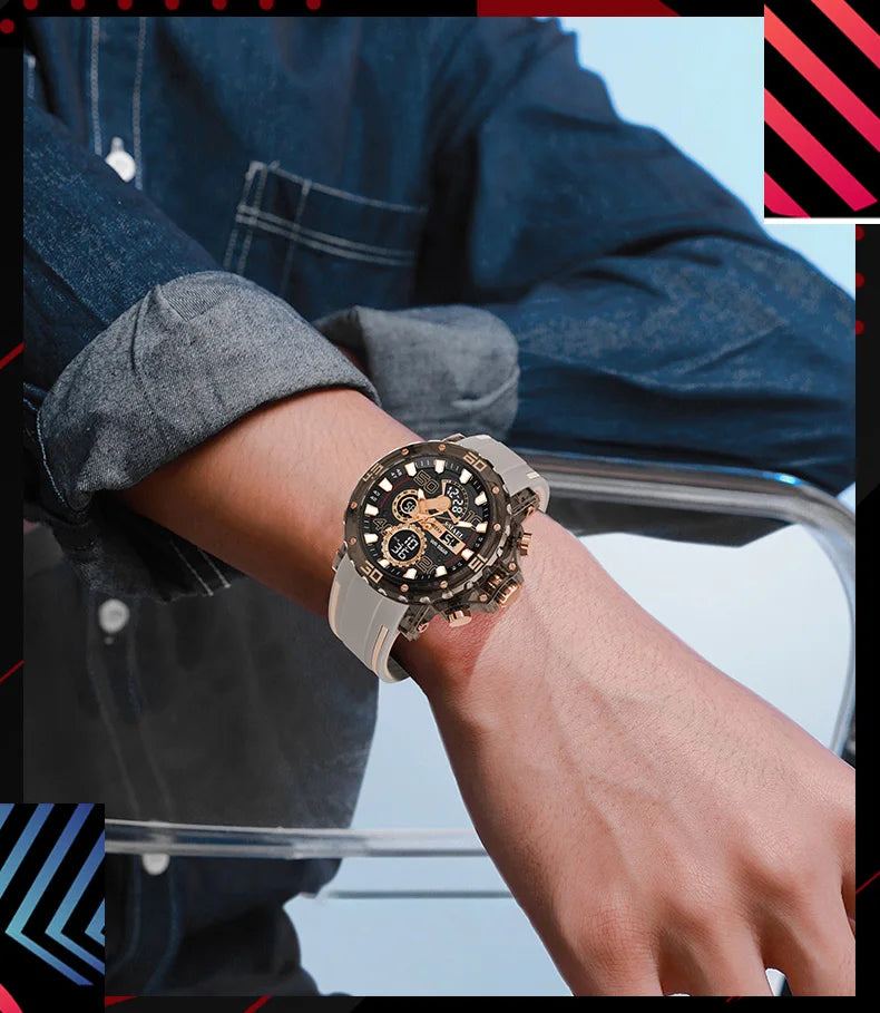 Military Watches Men Watch 2025 New 50M Waterproof Wristwatch Stopwatch Alarm LED Light Digital Watches 8136 Men's Sports Watch
