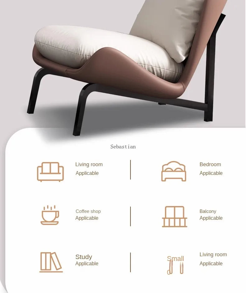 Simple Single Sofa Chair, Balcony Chair, Leisure Chair, Lounge Chairs, Can Sit or Lie, Bedroom, Living Room, Lazy Sofa Chairs