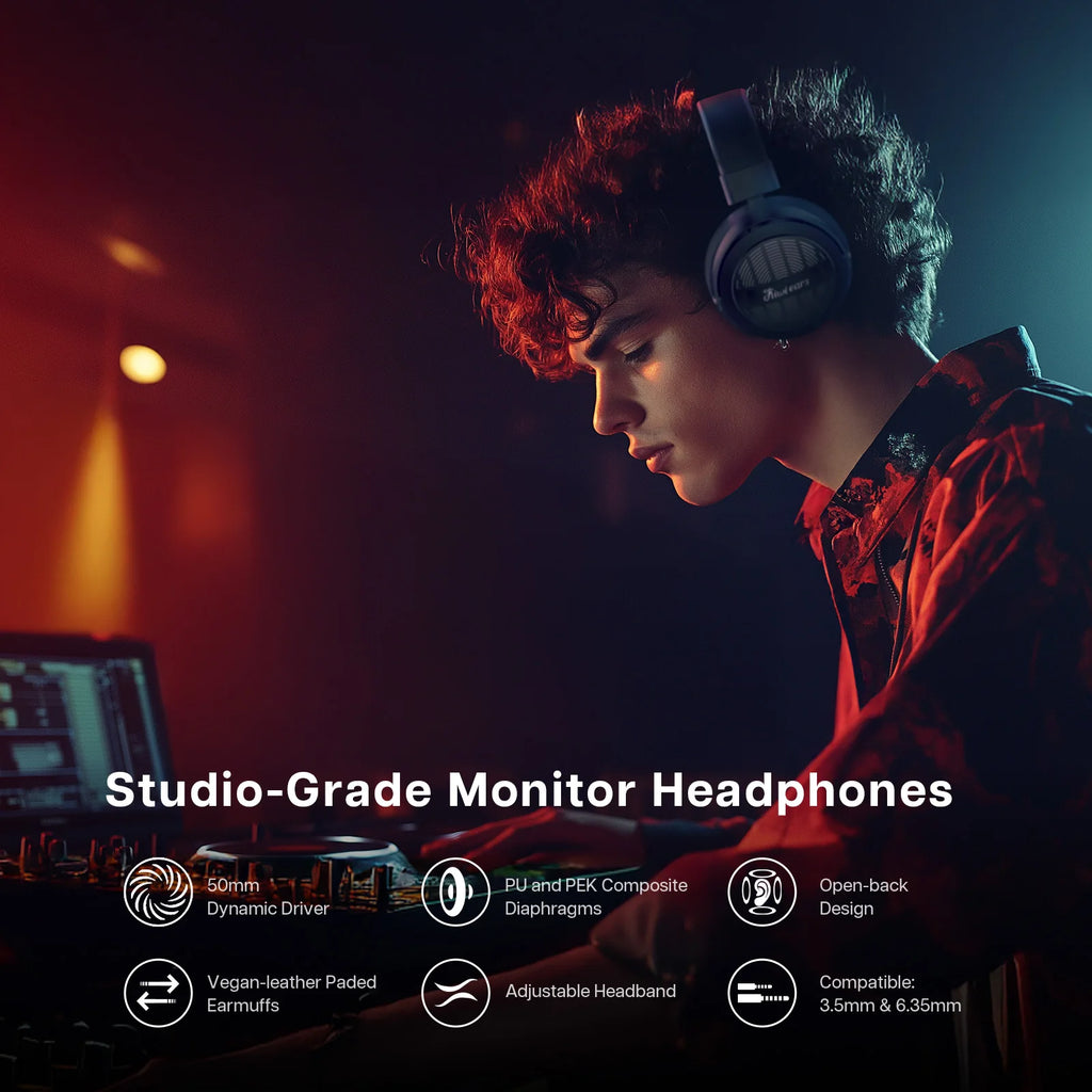 Linsoul Kiwi Ears Ellipse Studio-Grade Dynamic Driver Headphones with Comfortable Design and Dtachable Cable Design
