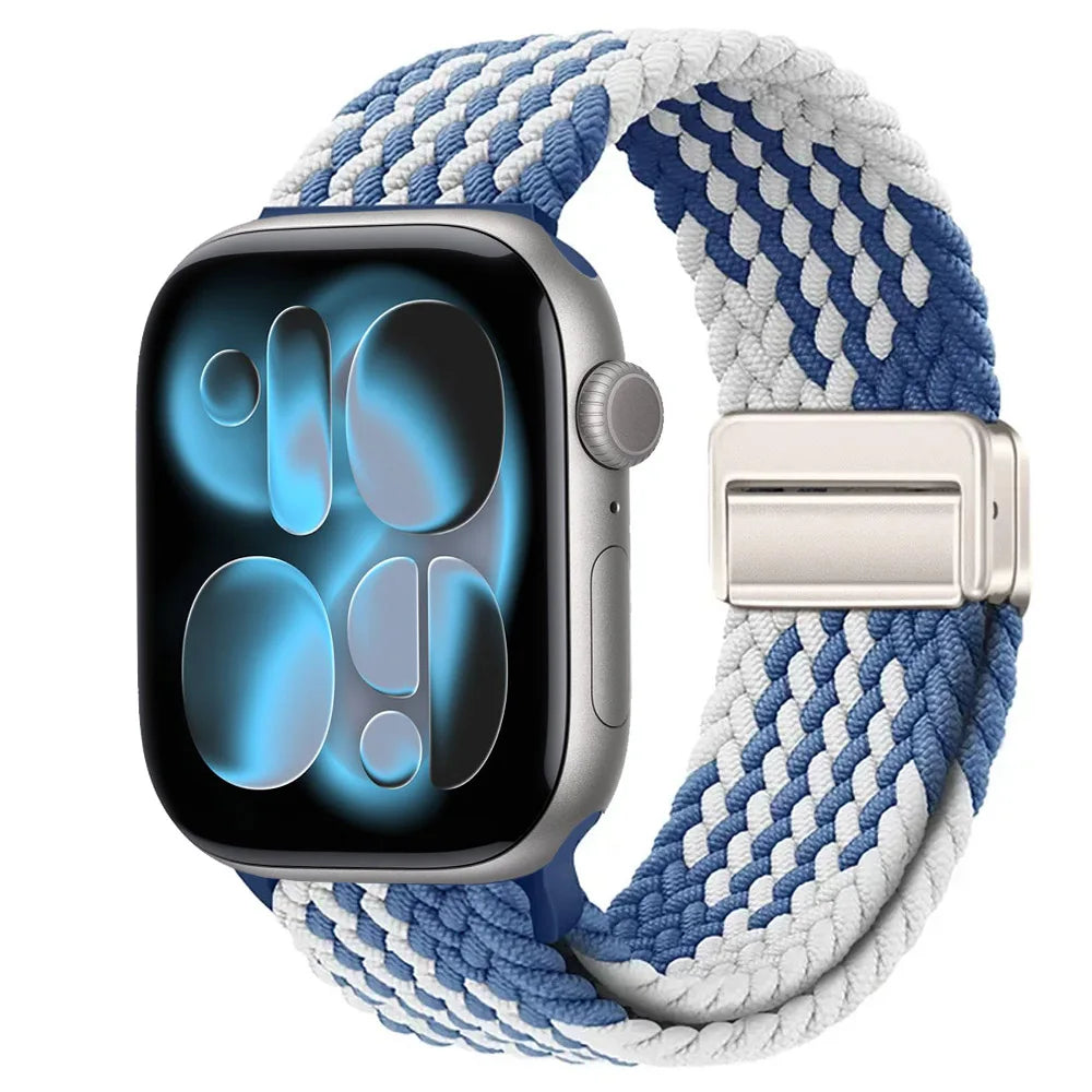 Nylon Loop Strap for Apple Watch 11 10 9 8 7 46mm 42mm 45mm 41mm Ultra 3 2 1 49mm Magnetic Braided  IWatch 6 5 4 SE3 Accessories