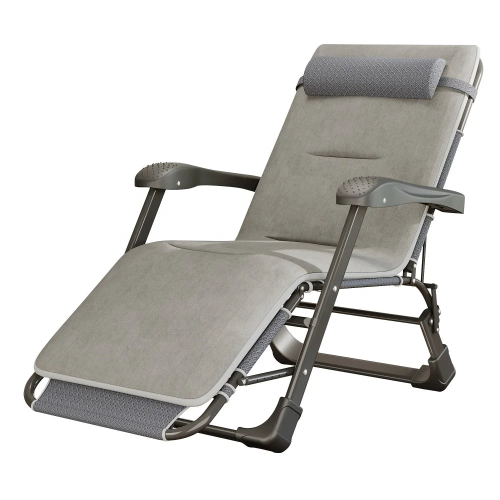 Outdoor Portable Lightweight Adjustable Folding Gravity Lounger For Beach Camping, Poolside, Hotels