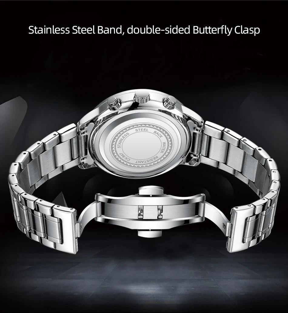 CHENXI Watches For Men Multi-functional Quartz Man Watch Calendar Luminous Chronograph Men's Wristwatches Gifts