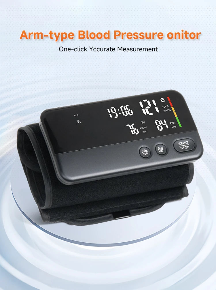 Bluetooth blood pressure meter,large screen display,2 sets of data storage,Intelligent portable upper arm blood pressure monitor