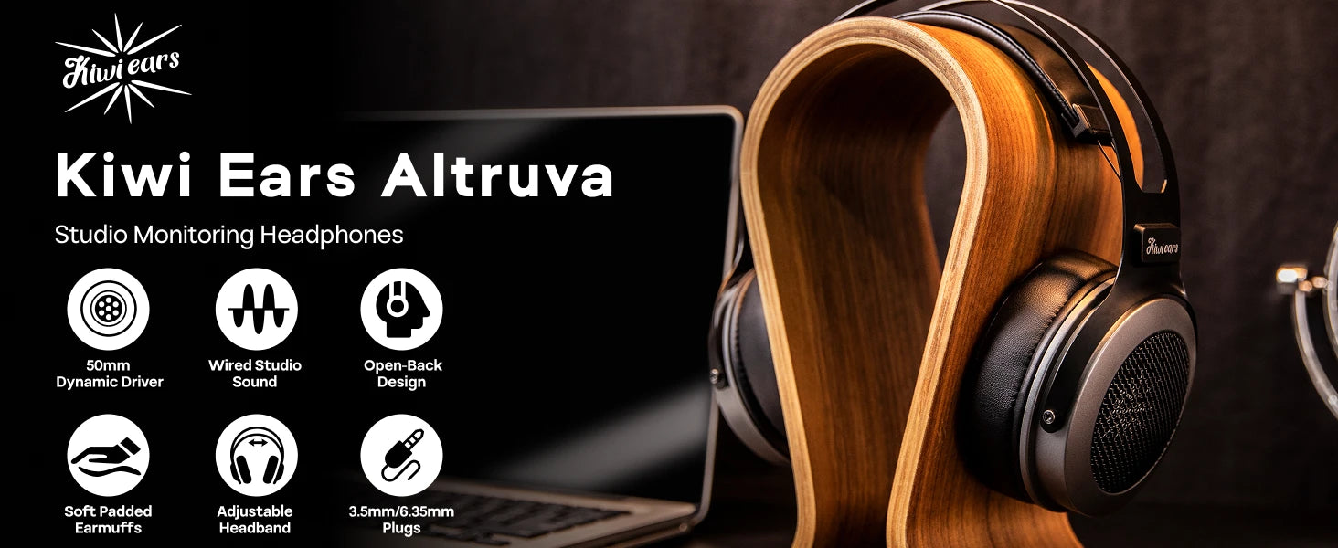 Linsoul Kiwi Ears Altruva Hi-Fi 50mm Dynamic Driver Headphones Open-Back Design Headphones with Premium Design