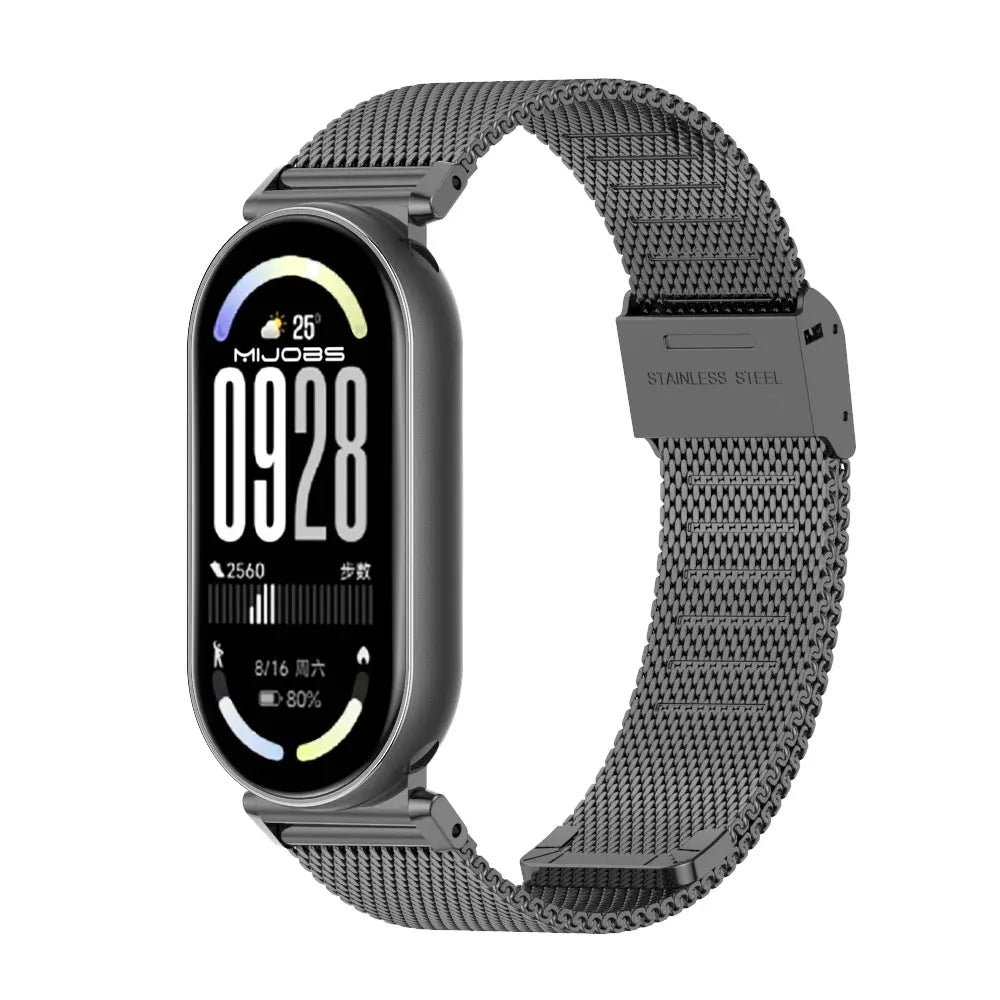 Strap for Mi Band 10 9 8 Wristband For Mi Band 9 Bracelet for Mi Band 10 Stainless Steel Watch Band for Mi Band 8 Metal Straps