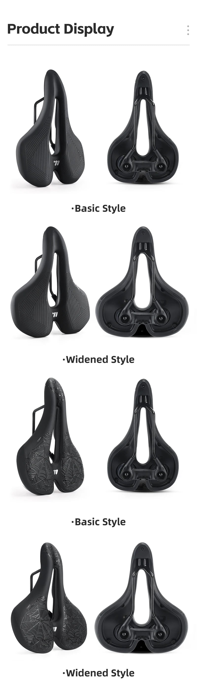 WEST BIKING Bicycle Saddle Comfortable Shockproof Bike Seats with Spring Shock Absorber MTB Road Bike Hollow Breathable Cushion