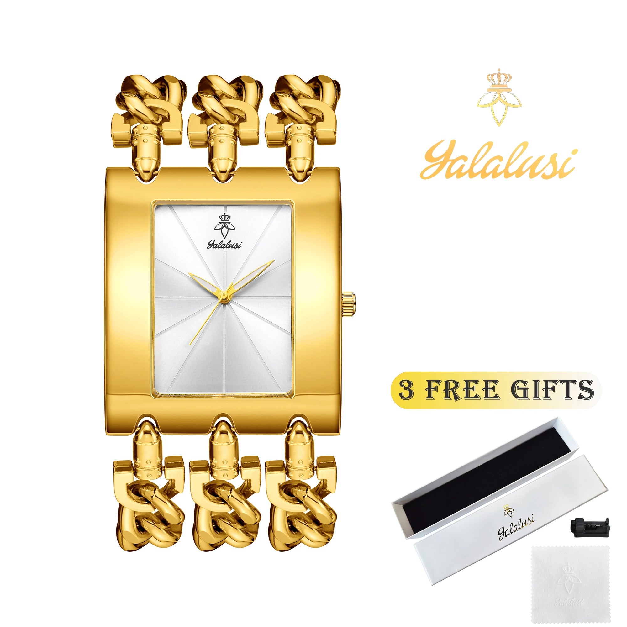 YaLaLuSi Men's Large-Dial Waterproof Quartz Watch: A Luxurious Skeleton Bracelet Watch Gift reloj mujer Boys