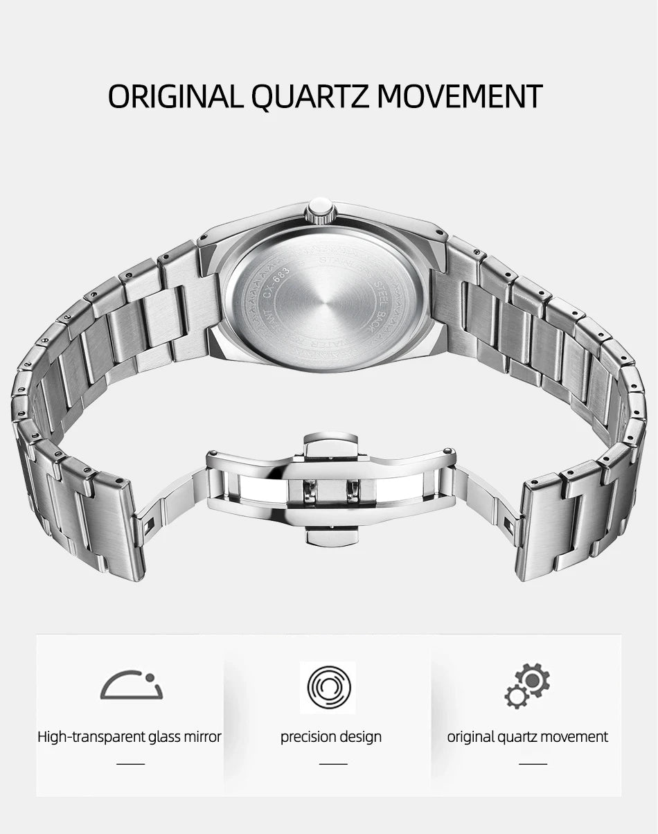 CHENXI Eastern Arabic Numerals Men's Wristwatch Business Casual Luminous Watches for Men Calendar Waterproof Quartz Man Watch