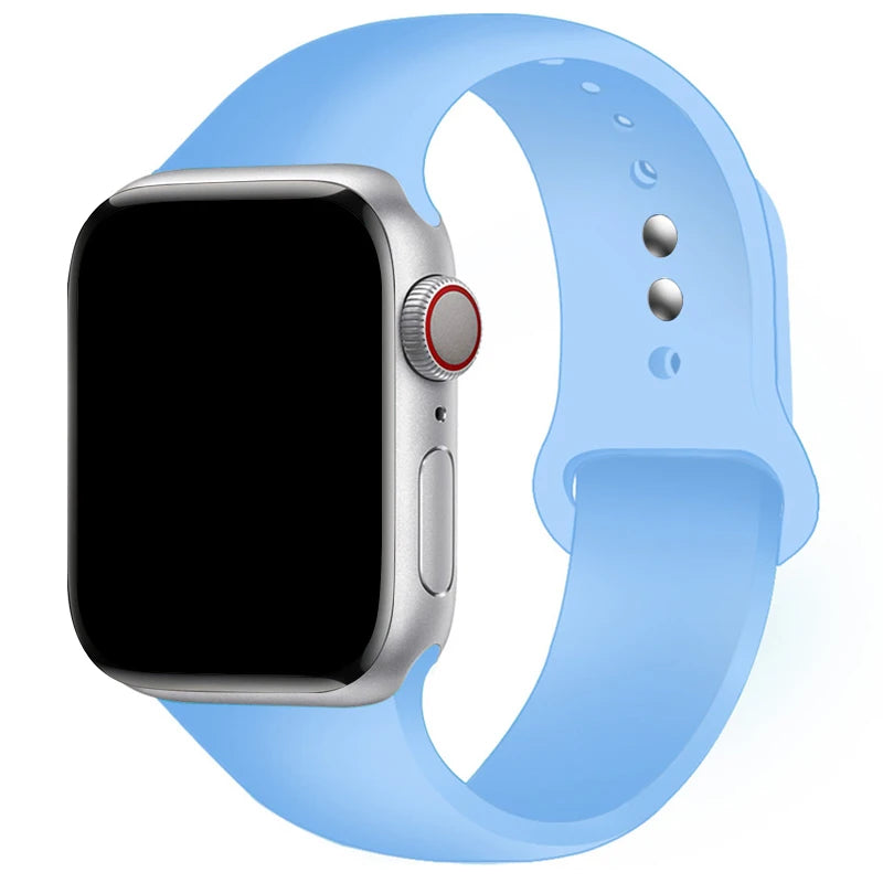 Sports Silicone Strap For Apple Watch Band Ultra 49mm 46mm 45mm 44mm 42mm 41mm 40mm Watchband for iWatch 11 10 9 8 7 6 5 4 SE