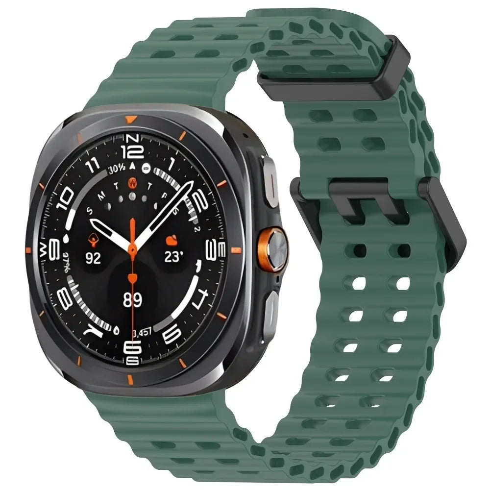 Two-color Silicone Strap for Samsung Galaxy Watch Ultra 47mm Ocean Original Official Wristband Galaxy Watch 8-7 Ultra 47mm Belt