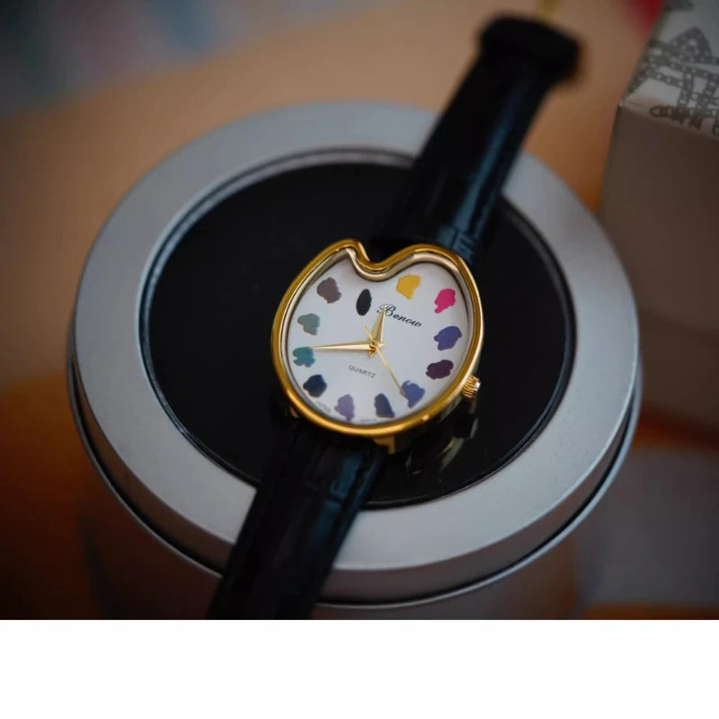 2026 Hot Sale Retro Niche Art sketching board Design Leather Quartz Square Exquisite and Versatile Pointer Watch 29mm