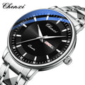 CHENXI Top Brand Fashion Men's Watch Convex Mirror Waterproof Night Light Date Calendar Stainless Steel Strap Quartz Watches NEW