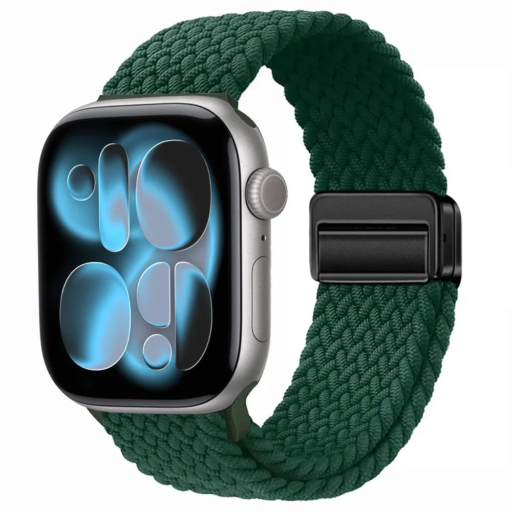 Nylon Loop Strap for Apple Watch 11 10 9 8 7 46mm 42mm 45mm 41mm Ultra 3 2 1 49mm Magnetic Braided  IWatch 6 5 4 SE3 Accessories