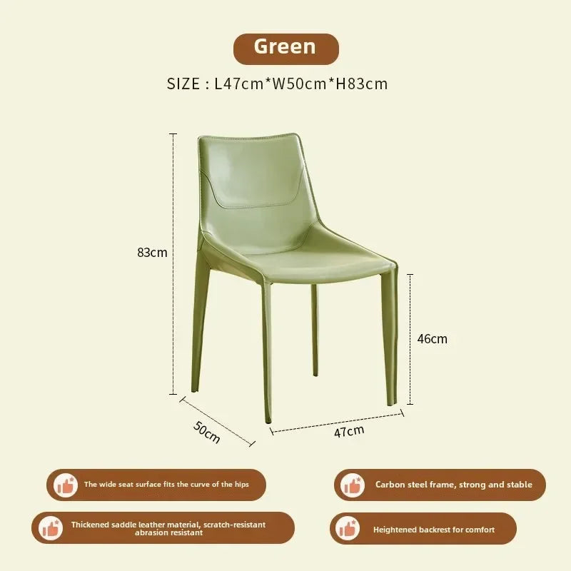 Leather Meeting Sedentary Dining Chair Luxury Backrest Comfortable Simple Dining Chair Hotel Restaurant Cadeiras Home Furniture