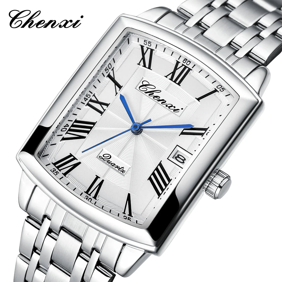 CHENXI Watches for Man Fashion Casual Calendar Quartz Watch Stainless Steel Bracelet Waterproof Men's Wristwatches Gifts