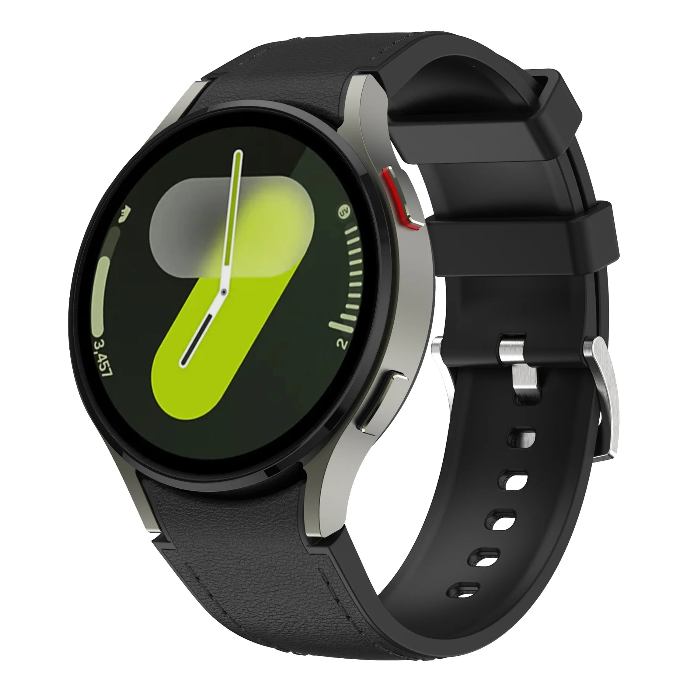 Silicone+Leather Strap for Samsung Galaxy Watch 7 6 5 4 44mm 40mm/5 Pro 45mm Wristband for Galaxy Watch 6 Classic 47mm 43mm Belt