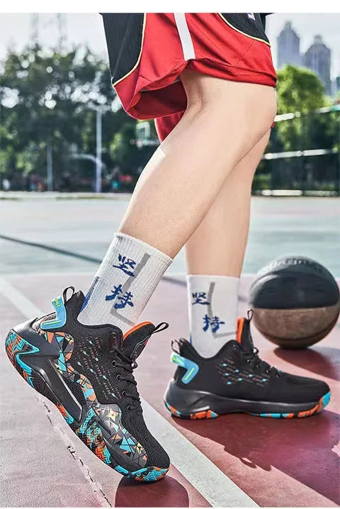 Men Basketball Shoes Breathable Cushioning Non-Slip Wearable High Quality Sports Shoes Gym Training Athletic Basketball Sneaker