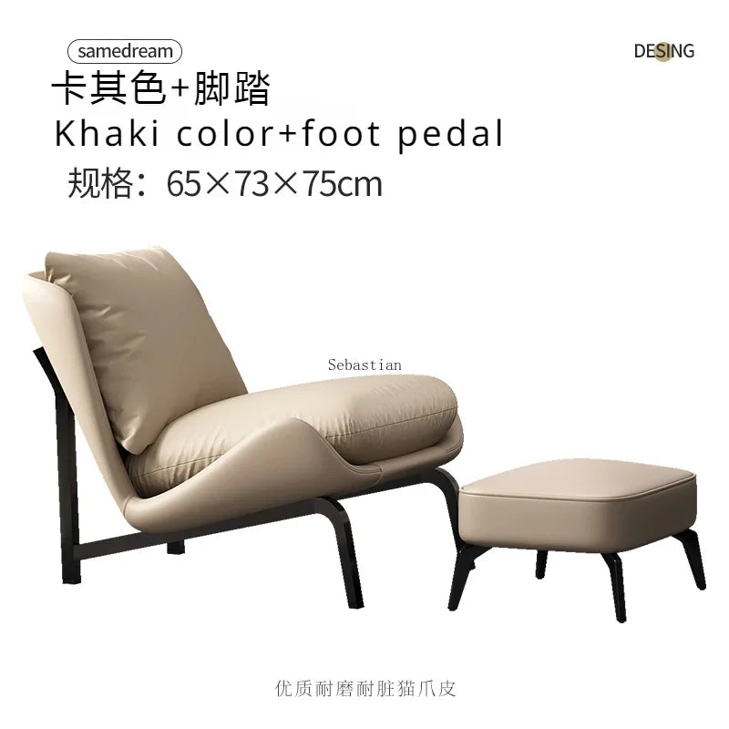Simple Single Sofa Chair, Balcony Chair, Leisure Chair, Lounge Chairs, Can Sit or Lie, Bedroom, Living Room, Lazy Sofa Chairs