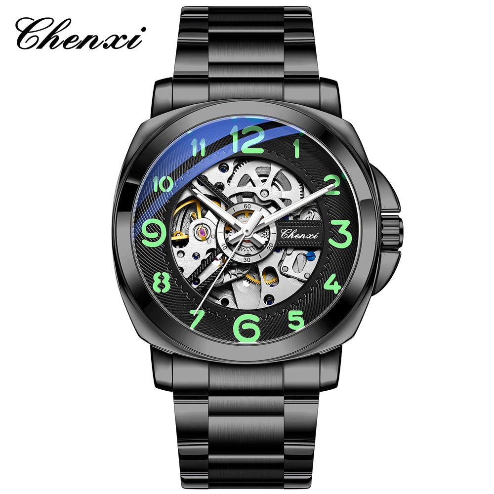 CHENXI New Mechanical Men's Watches Large Openwork Dial Fashion Luminous Waterproof Fully Automatic Mechanical Watch Man