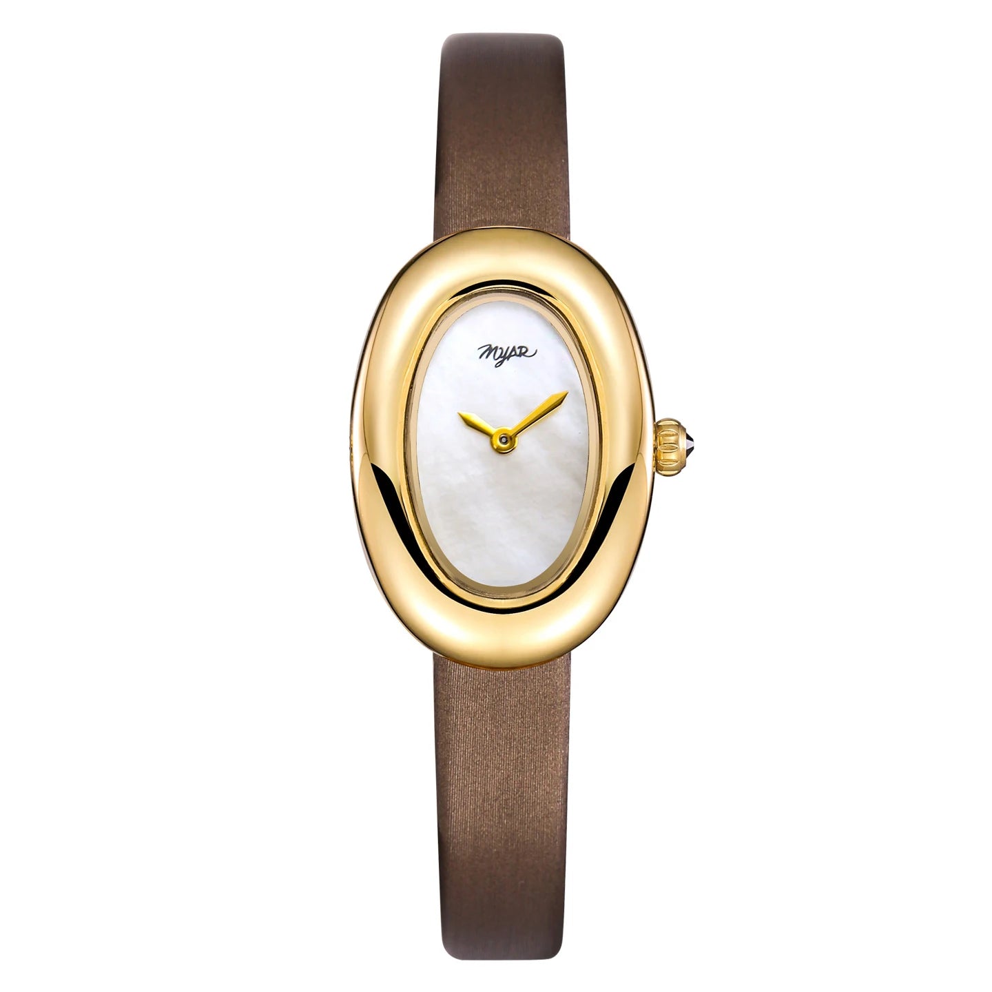 MYAR Women Watch for Girls Quartz Reloj Mujer Sliver Diamond Oval Shaped Orologio Ladies Wristwatch Simple Stainless Steel Clock