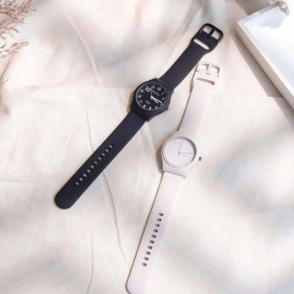 Summer Candy Colors Watch Korean Women Circular Quartz Watches Trendy Ladies PU Leather Watch Luxury Simple Wristwatch Clock