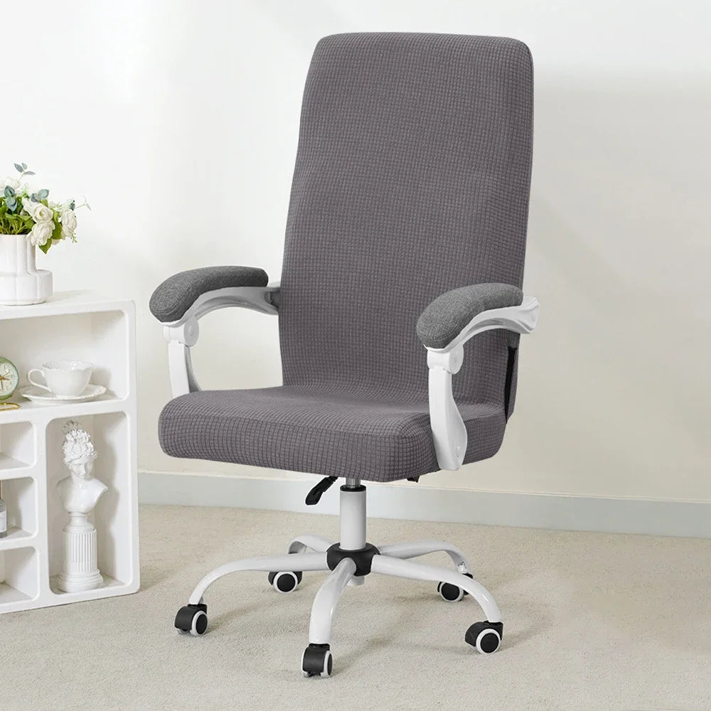 ARMFAVER Waterproof Office Chair Cover with Zipper Stretchable Fit for Swivel Chairs Elastic Slipcover Protector Solid Colors