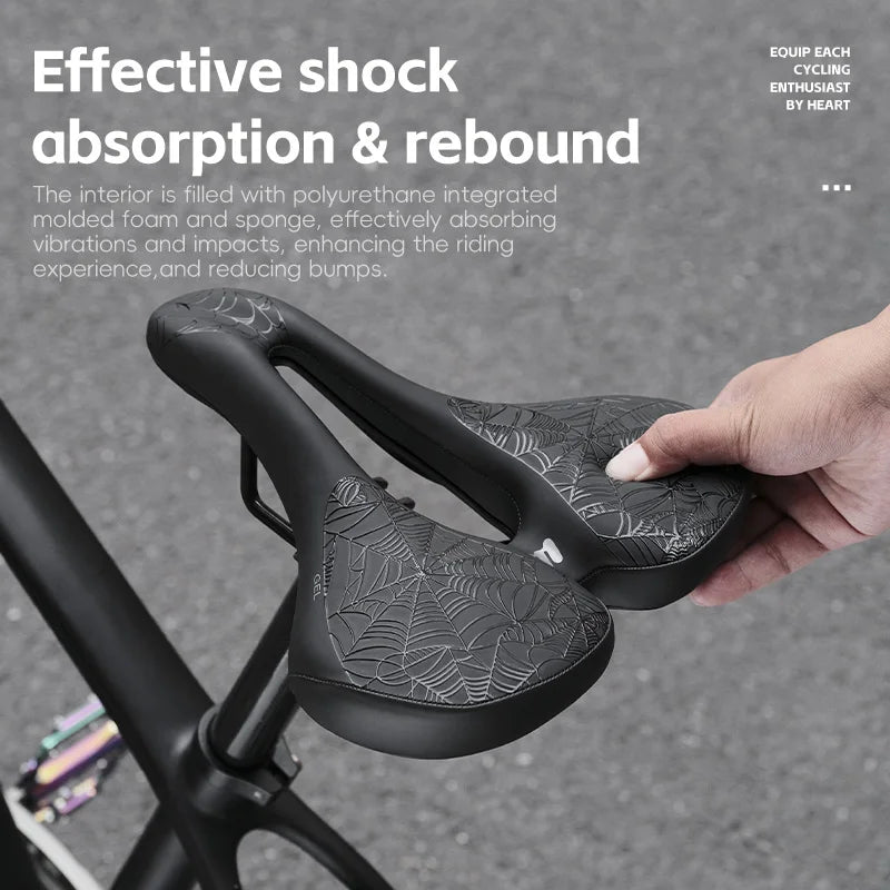 WEST BIKING Bicycle Saddle Comfortable Shockproof Bike Seats with Spring Shock Absorber MTB Road Bike Hollow Breathable Cushion