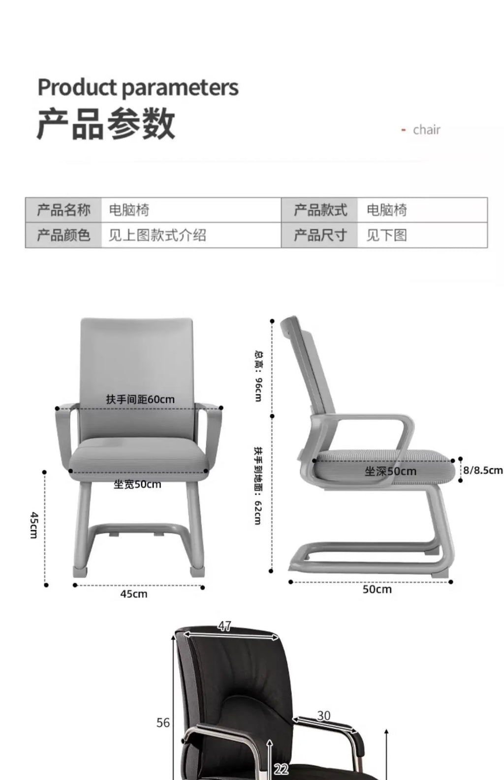 AOLIVIYA Modern Ergonomic Office Chair Comfortable With Home Computer Backrest Long Sitting Study Bow Shaped Seat For Desk Light