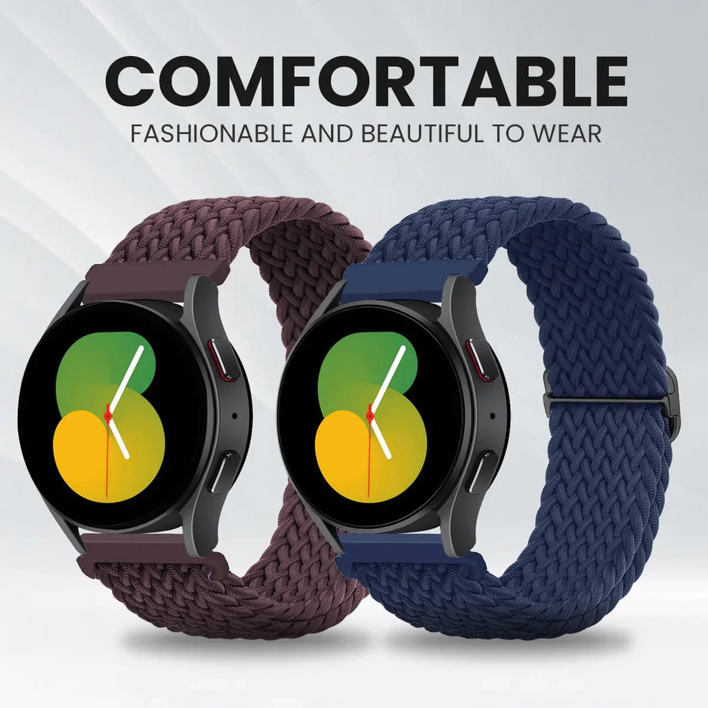 20mm 22mm Elastic Braided Nylon Strap for Huawei Watch GT6 5 4Pro 46mm Bracelet for Samsung Galaxy Watch 7 6 5 4 6/4Classic Band