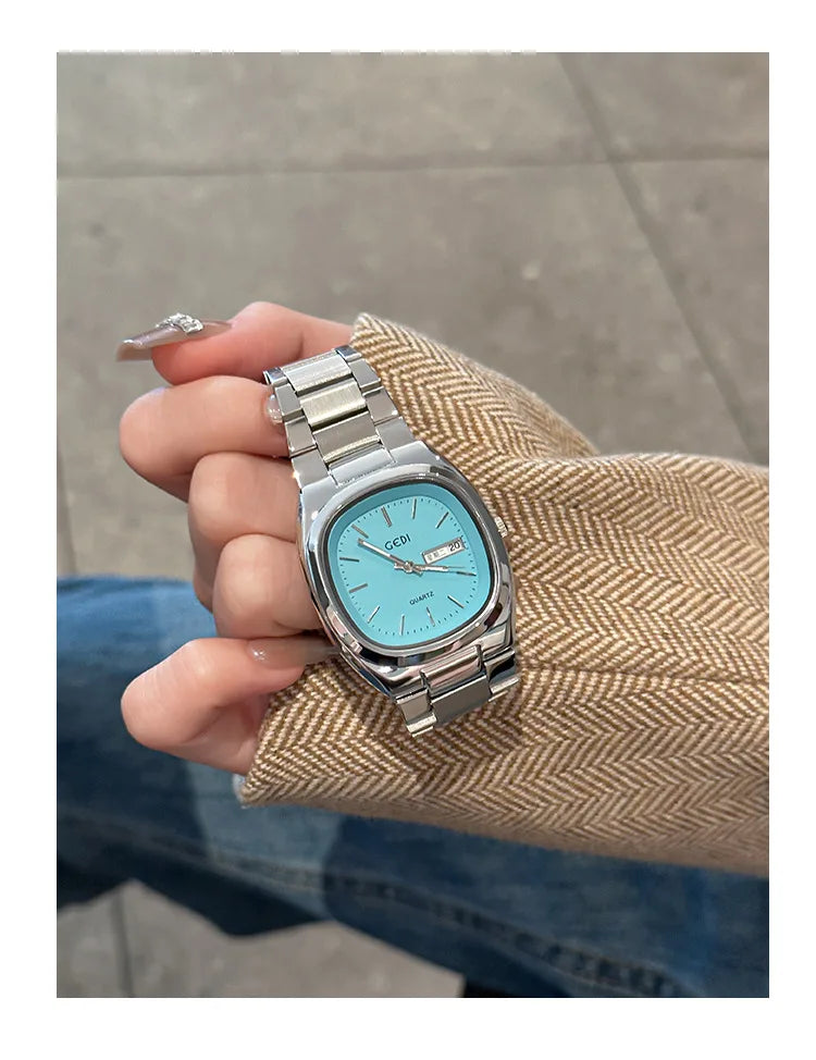 High Quality Women's Watch Minimalist Small Square Plate Bracelet Women's Watch Brown Quartz Waterproof Clock for Wife's Gift