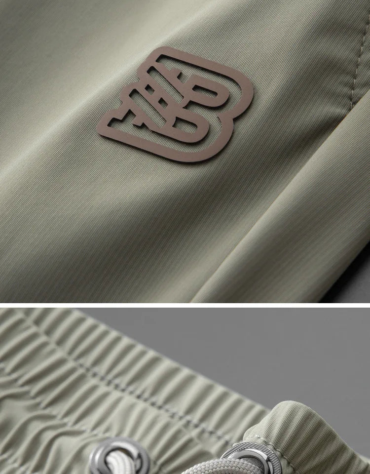 Luxury brand men's letter printed casual pants 2024 summer new ice silk comfortable and breathable casual pocket sports pants