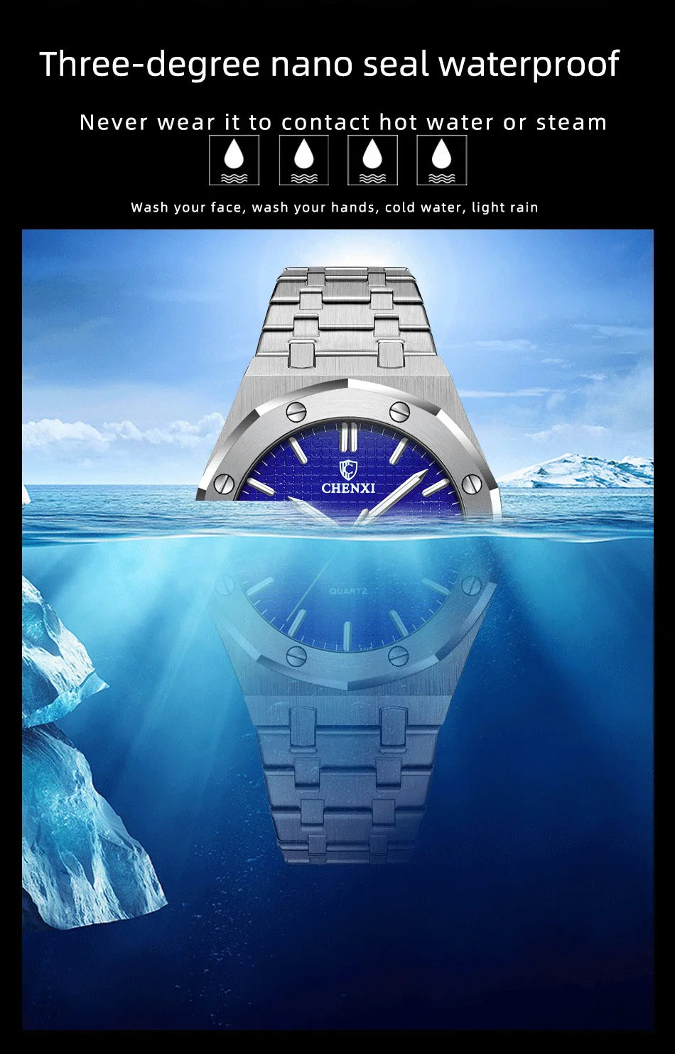 Mens Wacthes High Quality Waterproof Calendar Quartz Watch Men Original Stainless Steel Fashion Luminous Wristwatch Gifts Men