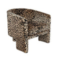 #Art Deco Animal Print Leopard Chenille Fabric Design Tear Armchair Living Room Wooden Accent Chair Unique Salon Chairs for Sale