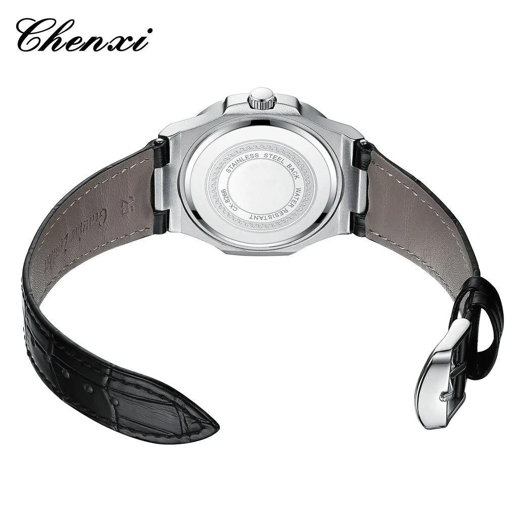 New High Quality Leather Man Watches Business Fashion Date Quartz Luxury Square Watch Men's Waterproof Luminous Clock