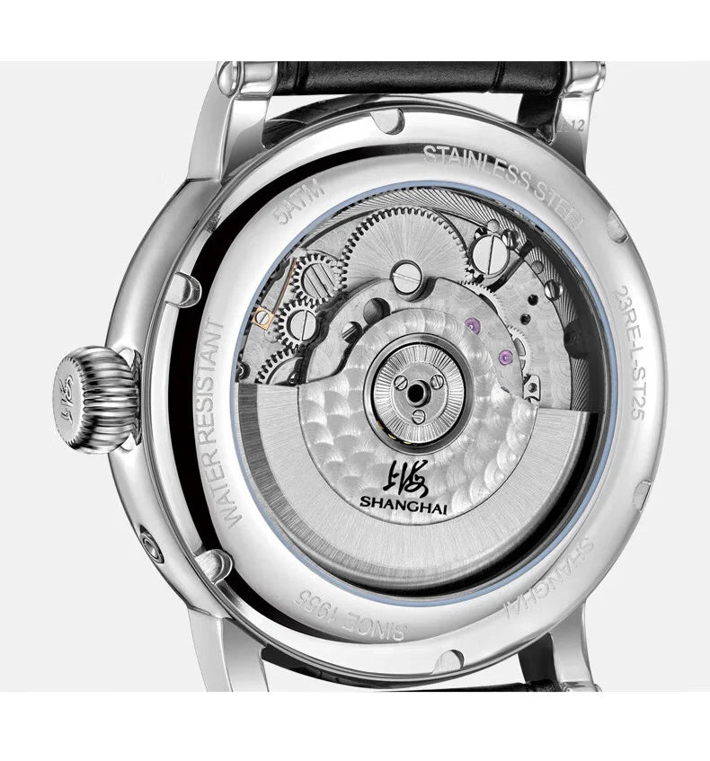 Shanghai Watch Men's Automatic Mechanical Watches 42mm Luminous Watch Sapphire Calendar Watch 5Bar Waterproof Wristwatch S8924