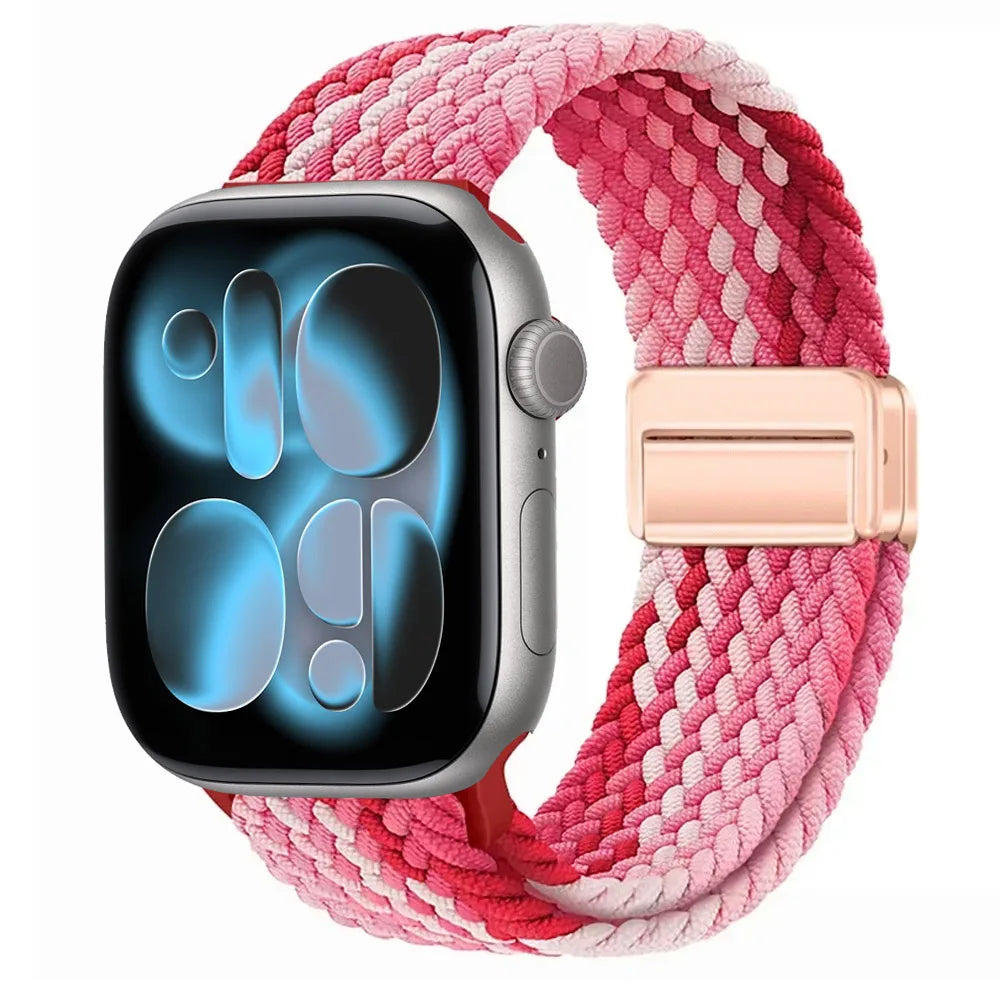 Nylon Loop Strap for Apple Watch 11 10 9 8 7 46mm 42mm 45mm 41mm Ultra 3 2 1 49mm Magnetic Braided  IWatch 6 5 4 SE3 Accessories