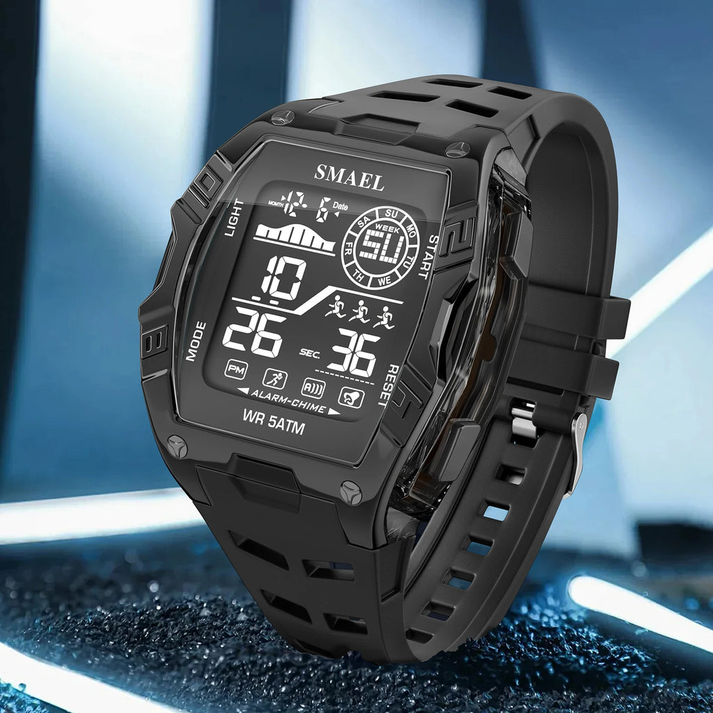 Military Watches Smael relojMen Watch 2025 New 50M Waterproof  Stopwatch Alarm LED Light Digital Watches 8130 Men's Sports Watch