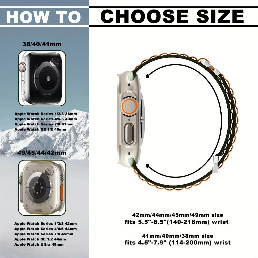Alpine Loop Band for Apple Watch Ultra 49mm 11 10 9 8 7 46mm 42mm 45mm 41mm Nylon Wristband iWatch Series 6 5 4 SE 44 40mm Strap