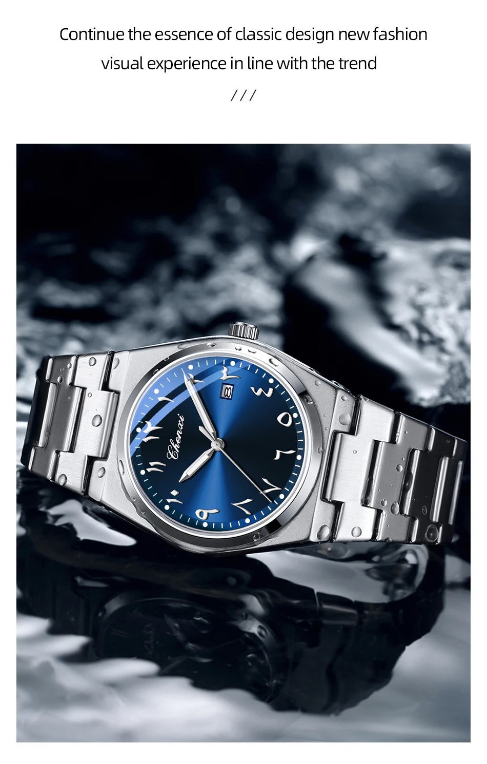 CHENXI Eastern Arabic Numerals Men's Wristwatch Business Casual Luminous Watches for Men Calendar Waterproof Quartz Man Watch