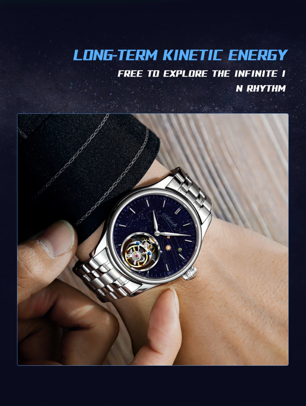 AESOP Original Flying Tourbillon Watches for Men Mechanical Skeleton Tourbillon Movement Fashion Wrist Watch Mens Sapphire 2025