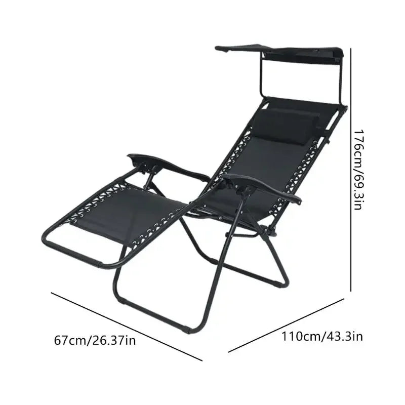 Light Weight Foldable Sunbeds Lawn Chair Lounge Chair with Canopy For Beach Picnics Backyard Lounging Adventure D2RD