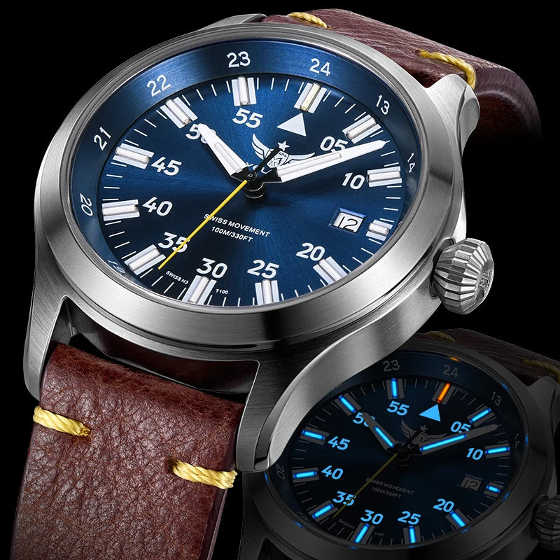 YELANG V1021S Men Quartz Watch 42mm Swiss Ronda  Movement 10-year battery life T100 Luminous 100m Waterproof Men's Diving Watch