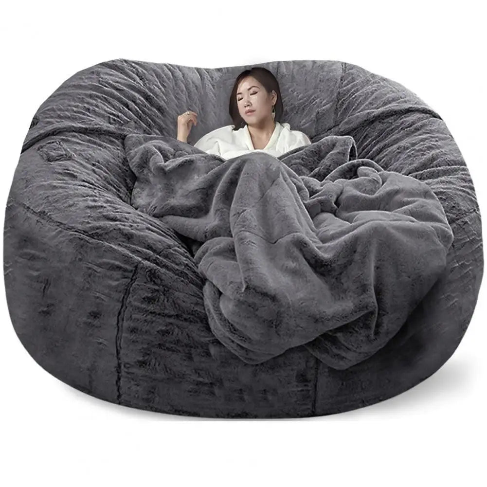 Useful Sofa Bean Bag Flexible Bean Bag Cover Anti-fading Indoor Oversized Bean Bag Chair Cover  Dust-proof
