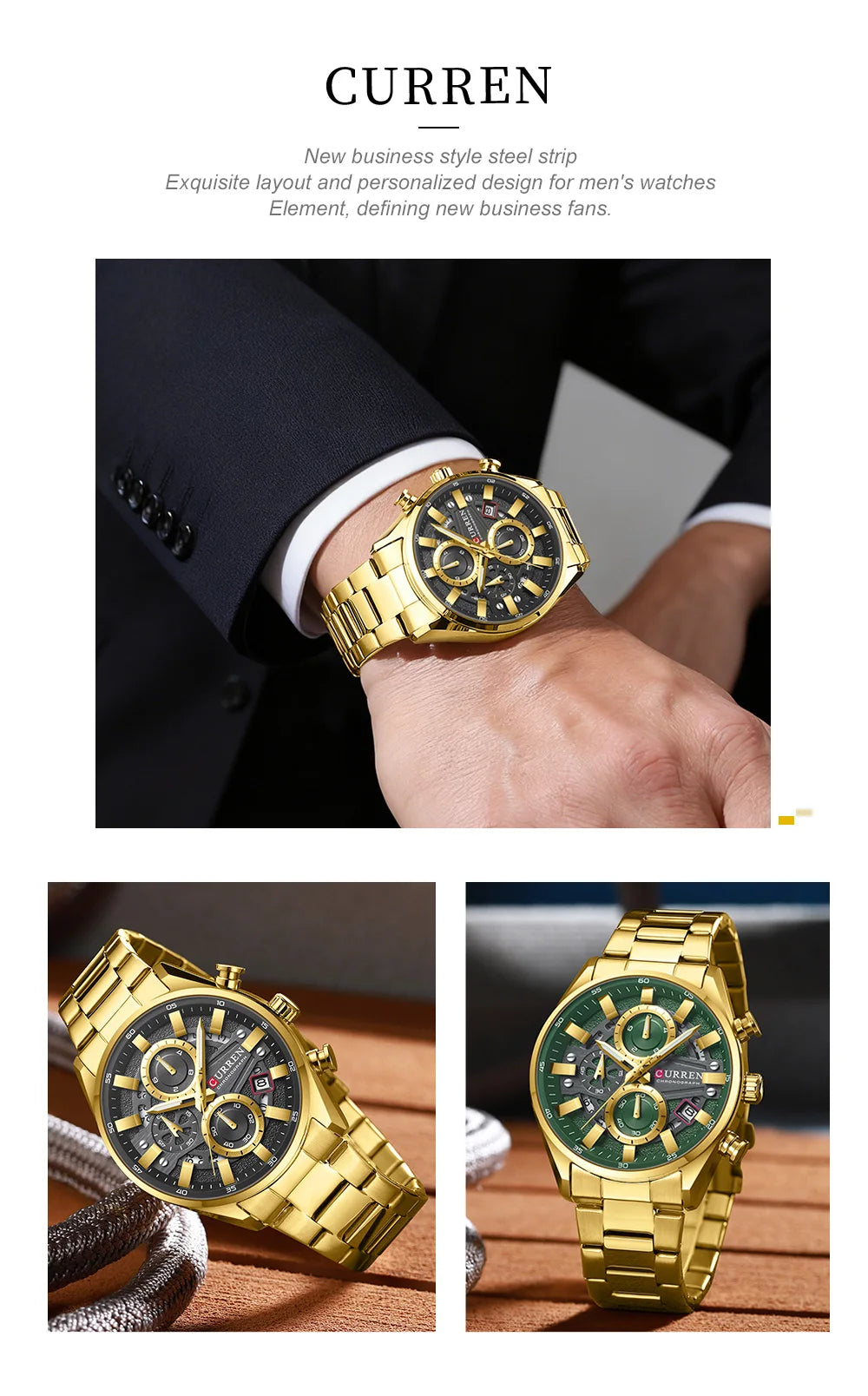 CURREN Top Luxury Business Calendar Multi functional Waterproof Sports Men's Quartz Men Watch Construction Wristwatch for Men