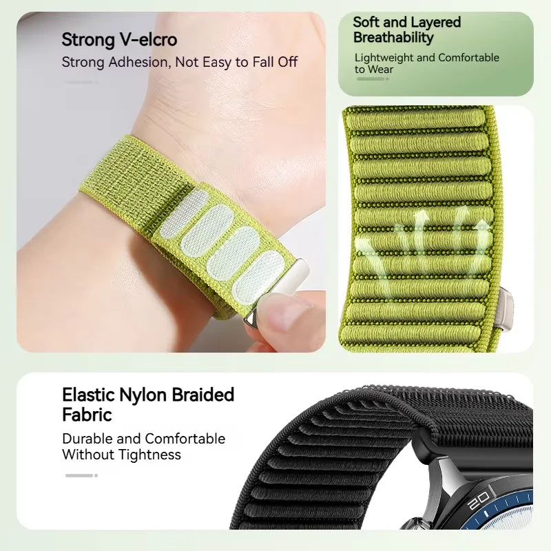 18mm 20mm 22mm Nylon Strap for Garmin Forerunner 970 965 955 570 165 265S/Active 6/5 Breathable Bracelet for Garmin Venu 4/3/3S