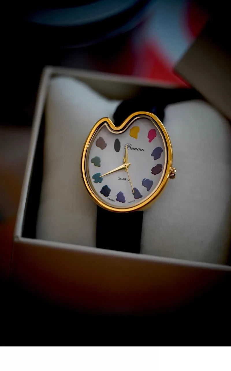 2026 Hot Sale Retro Niche Art sketching board Design Leather Quartz Square Exquisite and Versatile Pointer Watch 29mm