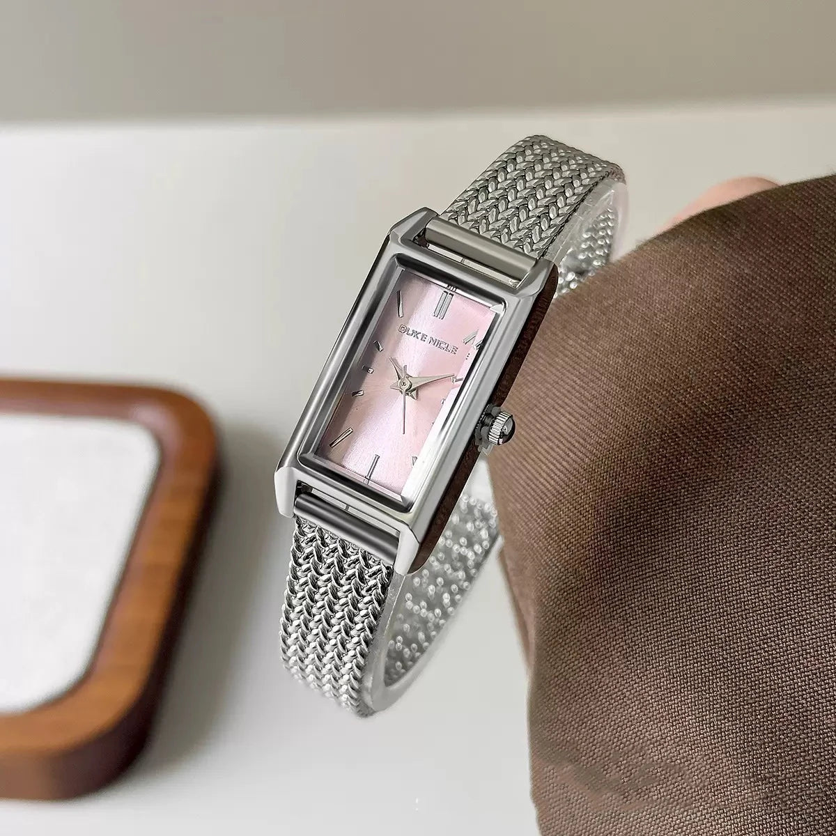 Women Watch for Girls Quartz Reloj Mujer Sliver Blue Gold Green Orologio Ladies Wristwatch Simple Vintage Rectangle Shaped Clock