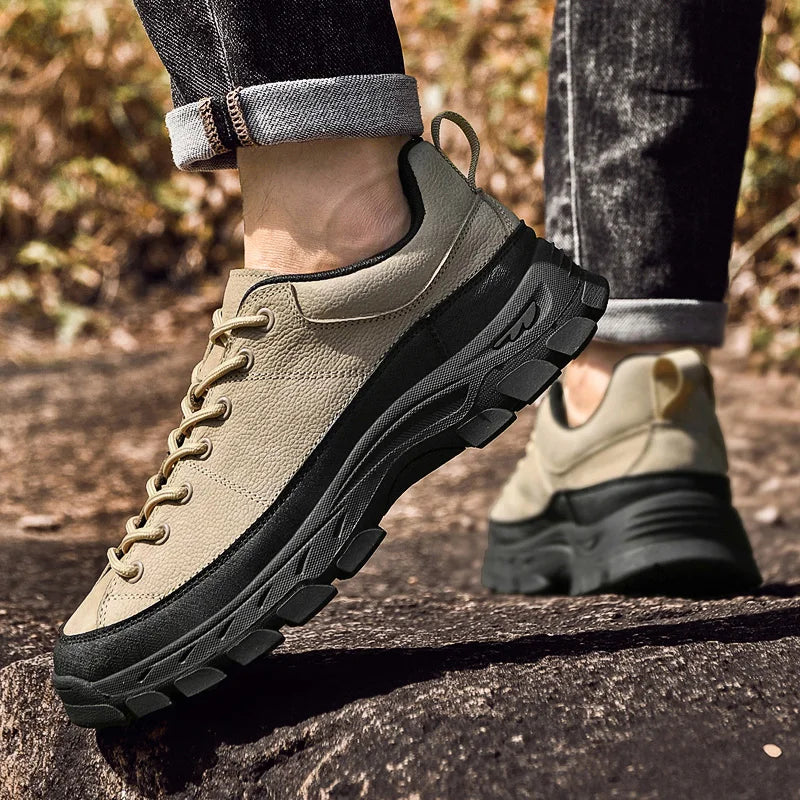 Genuine Leather Mens Sneakers Luxury Handmade Casual Shoes Fashion Designer Outdoor Walking Shoes New Male Skateboard Footwear